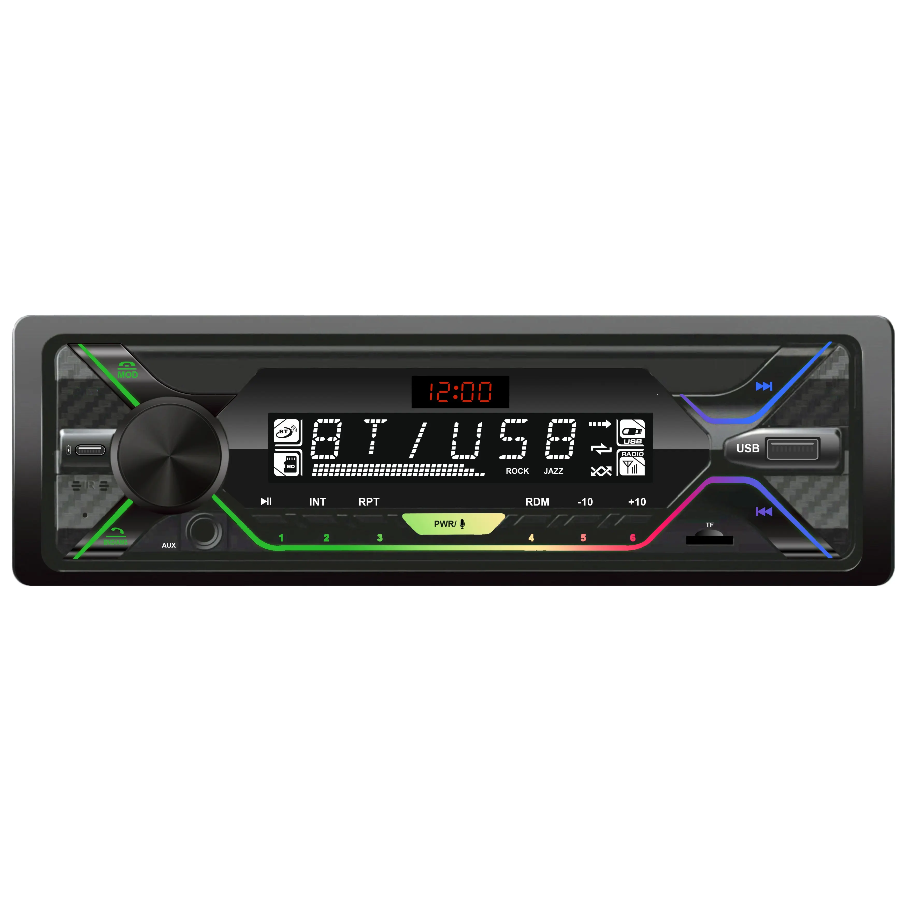 Vente en gros Stéréo de voiture 1 Din 1 Din MP3 Bt Usb Fm Tf Lecteur Mp3 Radio de voiture Système audio