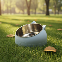 Bol pour chat surélevé léger et portable anti-vomissement, ergonomique, rond, pour nourriture et eau, durable pour les chats d'intérieur et les petits chiens