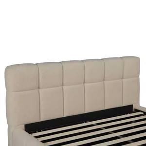 Modern Simple <strong>Beauty</strong> Wingback Headboard Light Beige Full Hydraulic Lift Storage <strong>Bed</strong> No Box Spring Needed Soft <strong>Bed</strong> Bedroom King - Product Image 5