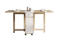 Ensemble de Table à Manger Pliante, Table de Salle à Manger Extensible en Bois avec 4 Chaises, Table Abattante pour Cuisine, Salle à Manger et Restaurant