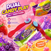 Caramelos con Forma de Cepillo de Dientes al por Mayor OEM ODM, Dulces Interactivos y Divertidos, Caramelos de Gel con Sabor a Mermelada Líquida, Caramelos en Tabletas con Sabor a Pasta de Dientes