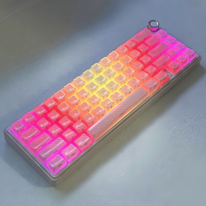 Teclado mecánico de eje magnético transparente para PC de 136 teclas OEM HJSDZHI <span class=keywords><strong>Magic</strong></span> Wave White Keycap Set grabado lateral - Product Image 5