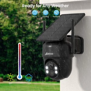 Caméras de sécurité solaires <span class=keywords><strong>ANRAN</strong></span> <span class=keywords><strong>5MP</strong></span> extérieures, caméra WiFi 2.4G sans fil pour la maison, vue PTZ 360 °, détection humaine PIR, étanche IP65 - Product Image 6