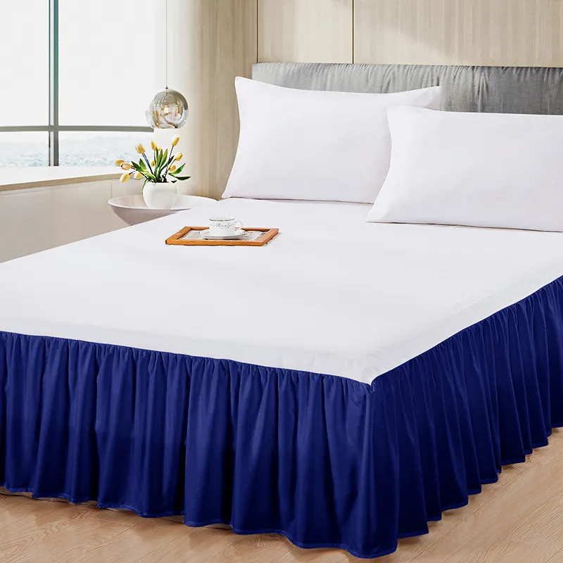 Honeymoon Factory Price home Queen King Elastic Bedding Set Bedskirt Ruffle Wrap Around sheets Bed Skirt