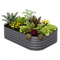 Grand bac à légumes surélevé en métal galvanisé, kit de jardinière surélevée pour légumes, fleurs et herbes