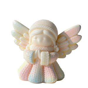 Bougie parfumée DIY en <span class=keywords><strong>cire</strong></span> de <span class=keywords><strong>soja</strong></span> faite à la main, motif ange de Noël européen transfrontalier, avec ailes, prix d'usine de gros - Product Image 5
