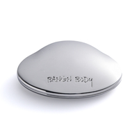 Vente en gros de miroir cosmétique compact rotatif en forme de nuage en métal argenté