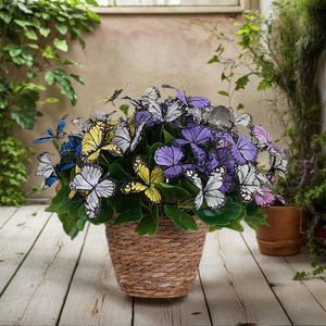 Bouquet de papillons artificiels Guanyi, fleurs en soie plastique de couleurs mélangées, décorations de mariage - Product Image 4