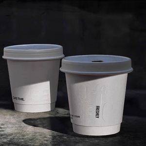 <b>Disposable</b> Luxury White Kraft Paper <b>Cups</b> Drink <b>Cup</b> Container Custom Embossed Double Wall Single Wall Paper <b>Cup</b> With Logo - Product Image 4