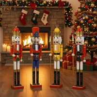 Mode 6ft Casse-Noisette Personnalisé Géant Coloré Décoration De Noël Casse-Noisette En Bois 180cm