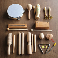 Wooden Craft Orff Percussion Instrument Children's Sand Hammer Triangular Iron Double Ring Kindergarten Set