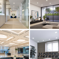 Encastré Monté Rond Carré Intérieur Aluminium9w 18w 24w 36w Encastré Smd Carré Plafond Led Panneau Lumineux Sans Cadre