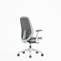 Silla de Oficina Ejecutiva Moderna KOHO, Blanca, Ergonómica, con Respaldo Medio de Malla, Altura Ajustable, para Oficina en Casa