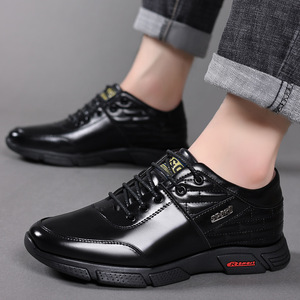 Men's Breathable Leather Oxfords <b>Low</b> <b>Heel</b> Office Casual Shoes Rubber Sole Stitching Detail Wenzhou Made - Product Image 3