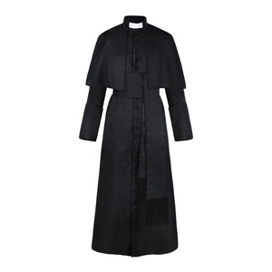 Color sólido sacerdote disfraz Halloween padre bata <span class=keywords><strong>Medieval</strong></span> Vintage Cosplay Iglesia proveedor al por mayor - Product Image 5