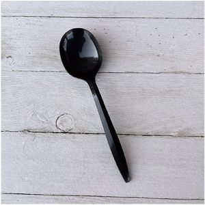 Boardwalk Mediumweight Black Polypropylene Disposable <b>Soup</b> <b>Spoon</b> 1000/Carton - Product Image 3