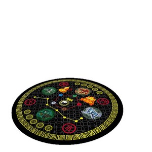 Tapis rond de style chinois Stark, Sept Étoiles de la Fortune, en velours cristal, avec diagramme Bagua, pour salon, décoration intérieure - Product Image 5
