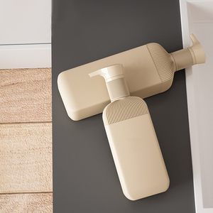 Bán buôn <span class=keywords><strong>500ml</strong></span> 750ml tùy chỉnh HDPE cao cổ dập nổi chai nhựa với Dispenser cho dầu gội đầu hoặc mỹ phẩm - Product Image 2