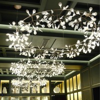 Lustre en verre de style anneau Firefly Art, luminaire LED moderne et minimaliste, à intensité variable, 90 CRI, angle de faisceau de 360°, pour hôtels