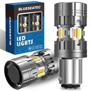 مصباح LED ثنائي اللون BAY15D كهرماني أبيض مصباح تبديل خلفي للسيارة DRL بدوره رقاقة - Product Image 1