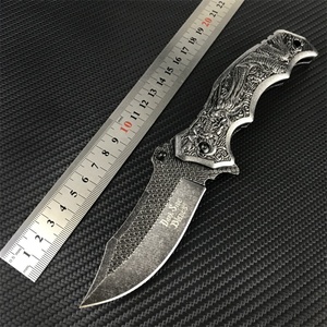 Nuevo Cuchillo Plegable 3D con Mango en Relieve para Supervivencia, Caza, Camping, Bushcraft, EDC, DIY, OEM, Hoja 5CR13MOV, Acero Inoxidable 420 - Product Image 6