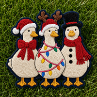 Patchs thermocollants de Noël motif canne à sucre, grand nœud en chenille à sequins, broderie appliquée, vente en gros personnalisée pour vêtements de fêtes