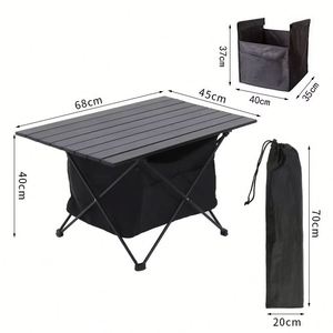 Yangfan Outdoor Picnic Storage Fold Egg Roll Top Black Aluminum <b>Folding</b> Camping <b>Table</b> - Product Image 3