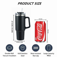Tasse à vide thermo en acier inoxydable 40oz chaude tasses thermiques de voyage tasse à café isolée numérique avec couvercle gobelet Magsafe avec poignée