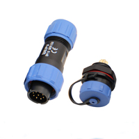 Connecteur Circulaire IP68 SP21, Prise Étanche en Plastique, Adaptateur à Contact Cuivre Mâle et Femelle à 3, 4, 5, 7, 9 Broches Filetées