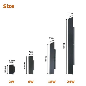Длинные полосы настенный светильник Простой декоративный 6 Вт/18 Вт/24 Вт фон Настенный декор Уличный настенный светильник IP65 водонепроницаемый - Product Image 2