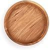 Round Wooden <b>Tea</b> <b>Tray</b> With Handle Coffee Brown Solid Color Hotel Serving <b>Tray</b> For <b>Tea</b> Coffee And Snacks - Product Image 5