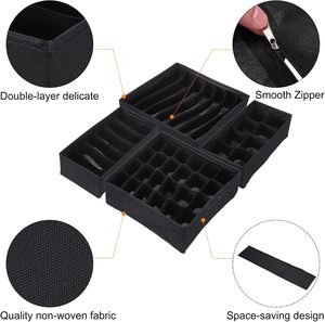 Foldable Drawer Organizer Fabric Storage <b>Box</b> for Underwear <b>Socks</b> Closet Divider Bins Set Wholesale - Product Image 3