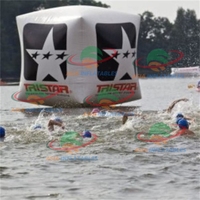 Vente en gros de marqueurs gonflables de course dans l'eau bouées de natation en plein air flottantes barrières de marque pour l'eau bouées d'air gonflables pour la mer