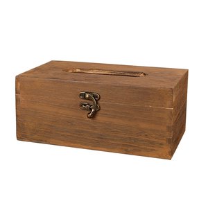 Country Rustic Brown Torched Wood Facial Tissue Box Holder Cover Tissue Box