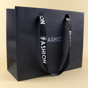 Bán Buôn Tùy Chỉnh Bao Bì Túi Giấy Cảm Ơn Bạn Món Quà Màu Đen Mua Sắm Túi Giấy Với Logo Cho Quần Áo - Product Image 3