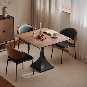 Juego de Mesa y Sillas de Comedor Cuadradas de Madera Maciza, Estable, Comercial, Moderno, Ecológico, Duradero, para Hotel, Restaurante, Cafetería - Product Image 4