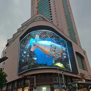 M-Shine High Brightness HD Naked-eye 3D Full Color Big Digital Curved Commercial Outdoor LED Billboard Screen Display