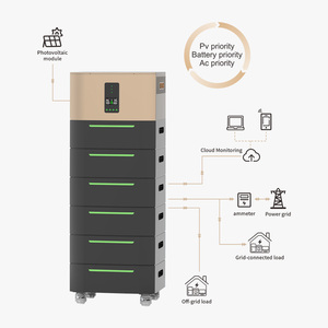 <span class=keywords><strong>Batterie</strong></span> <span class=keywords><strong>solaire</strong></span> photovoltaïque autoconsommable empilable IP65 pour intérieur/extérieur, stockage d'énergie empilable LiFePO4 avec onduleur - Product Image 2