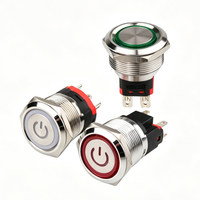 Interrupteur à bouton-poussoir en métal 22/25 mm, courant élevé 20A 250V, auto-bloquant, réinitialisable, avec voyant LED, étanche, alimentations haute puissance