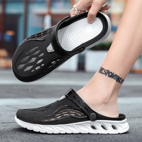 Sabots d'été pour hommes à bout fermé, antidérapants, à semelle épaisse, chaussures de plage d'extérieur, sandales de sport à enfiler, semelle intermédiaire en EVA, semelle extérieure en caoutchouc, maille