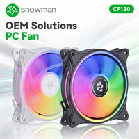 Ventilador de PC de Escritorio Silencioso SNOWMAN CF120 de 120 mm, Mini Cable de 6 Pines, 15 LED RGB, Efecto Silencioso, Almohadillas Antivibración, Ventilador de Caja
