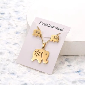 Stainless Steel Butterfly Unicorn <strong>Stud</strong> <strong>Earrings</strong> and <strong>Chain</strong> Hair Ornament Necklace Set Fashion Hair Jewelry - Product Image 5