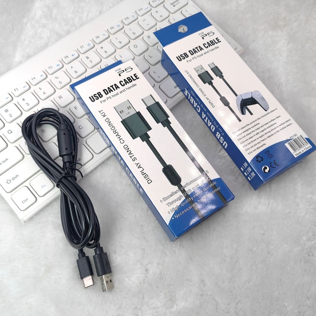 1.8M P&S5 Controller Charging Cable Genuine Magnetic Ring Anti-Interference USB Charger Cord for P5 Dual Sense Gamepad