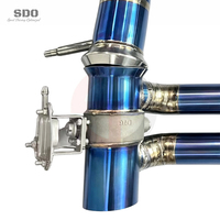 Échappement Catback SDO Ultra Léger en Titane Bleu Brûlé pour Ferrari SF90 4.0T V8 2019+ Performance avec Contrôle de Soupape OEM