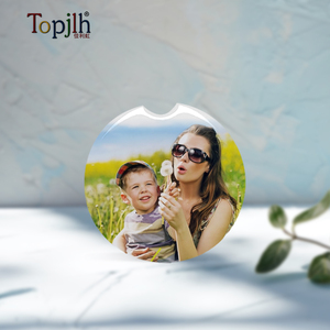 Sous-verre en céramique de tasse de voiture vierge de sublimation de Topjlh avec la conception de logo personnalisé sous-verre de voiture en céramique blanche - Product Image 6