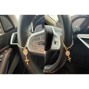 Volante Rosario encanto accesorio <span class=keywords><strong>Virgen</strong></span> <span class=keywords><strong>de</strong></span> <span class=keywords><strong>Guadalupe</strong></span> coche encantos decoración <span class=keywords><strong>bendiciones</strong></span> bautismo religioso católico regalo - Product Image 2