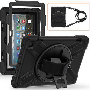 Étui robuste avec sangle pour <span class=keywords><strong>Amazon</strong></span> <span class=keywords><strong>Kindle</strong></span> Fire HD 8 2022, coque de <span class=keywords><strong>protection</strong></span> de tablette pour enfants, bandoulière intégrée - Product Image 4