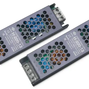 HHANG ตัวแปลงกระแสไฟ AC DC Smps,ตัวแปลงแรงดันคงที่12V 24V 100W 200W แบบบางแหล่งจ่ายไฟแบบสวิตช์ไฟ LED
