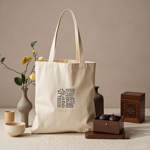 Wholesale <b>Large</b> Custom <b>Printed</b> Cotton Shopping Canvas Tote Bag Custom <b>Printed</b> Logo Own Design With Pocket and Zipper - Product Image 1