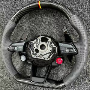 Volant de direction de voiture en fibre de carbone personnalisé pour <span class=keywords><strong>Audi</strong></span> TT R8 TTRS TTS MK2 MK3 Rs7 Rs6 Rs5 RS4 RS3 S4 S5 S6 S7 A4 A6 - Product Image 1